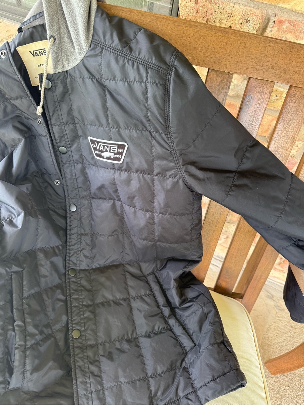 Vans Black Quilted Hooded Puffer Jacket